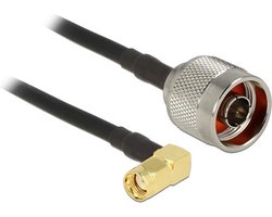 N (m) - RP-SMA (m) haaks kabel - CFD200/RF200 - 50 Ohm / zwart - 0,30 meter