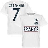 Frankrijk Griezmann 7 Team T-Shirt - Wit - XXXXL
