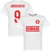 Denemarken Jorgensen 9 Team T-Shirt - Wit - XL