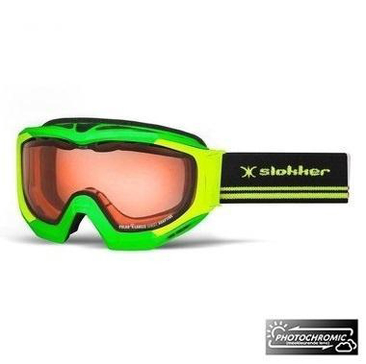 Slokker RS Photochromic Skibril | Groen | Categorie 1-2