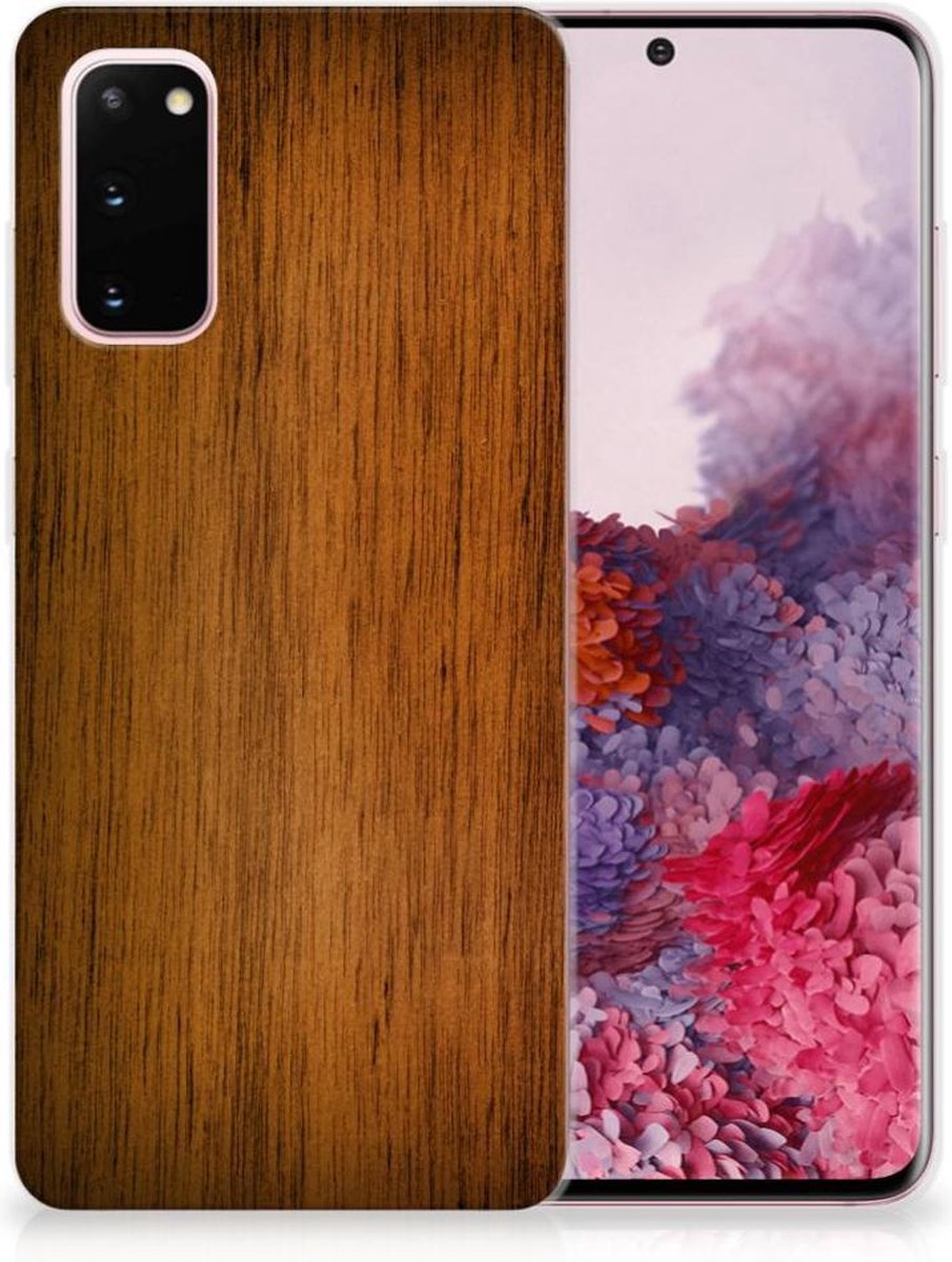 Samsung Galaxy S20 Bumper Hoesje Donker Hout