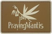 Praying Mantis Metal Gear PVC patch embleem bruin met klittenband