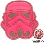 3D PVC patch embleem Star Wars Stormtrooper hoofd rood met klittenband