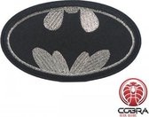 Batman Geborduurde Platch - 9 x 5 cm - Zilver/Zwart