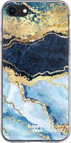HappyCase Apple iPhone SE 2020 Hoesje Flexibel TPU Blauw Marmer Print