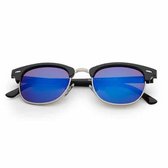 Freaky Glasses® – Club Style Zonnebril - Festival Bril – Rave Zonnebril - UV400 – Dames – Heren - Zilver - Blauw
