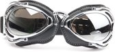 CRG Radical Motorbril - Chrome Retro Motorbril - Motorbril voor Heren - Zilver Reflectie Glas