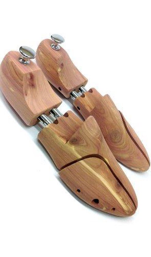 DELFA Cederhout schoenspanner met metalen spiraalveer, schoenspanner