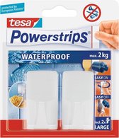 4x Tesa Powerstrips haken waterproof - Klusbenodigdheden - Huishouden - Verwijderbare haken - Opplak haken 4 stuks