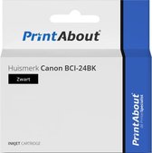 PrintAbout huismerk Inktcartridge BCI-24BK Zwart geschikt voor Canon