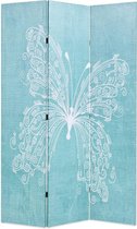 Kamerscherm inklapbaar vlinder 120x170 cm blauw