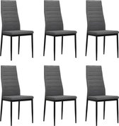 Eetkamerstoelen 6 st stof lichtgrijs
