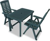 3-delige Bistroset - Kunststof - Groen - (incl. Fleecedeken)