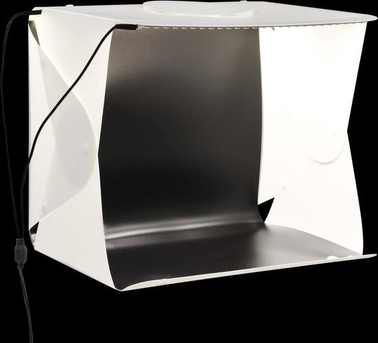 Softbox met LED-lamp inklapbaar 40x34x37 cm kunststof wit