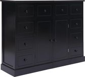 Dressoir met 10 lades 113x30x79 cm hout zwart