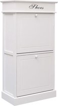 Schoenenkast 50x28x98 cm paulowniahout wit