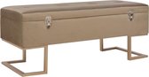 Bankje met opbergvak 105 cm fluweel beige