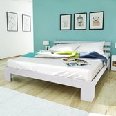 Bedframe massief grenenhout wit 180x200 cm