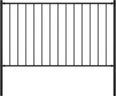 Schuttingpaneel met palen 1,7x1,25 m gepoedercoat staal zwart