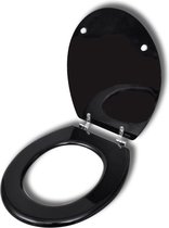 Toiletbril hard-close simpel ontwerp MDF zwart