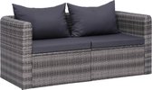 Tuinhoekbanken 2 st poly rattan grijs