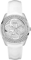GUESS Watches W0627L4 - Horloge - Leer - Wit - 30 mm