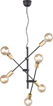 LED Hanglamp - Trion Ross - E27 Fitting - 6-lichts - Rond - Mat Goud - Aluminium - BES LED