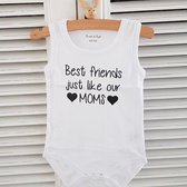 Baby rompertje tekst best friends just like our moms beste vriendin zwangerschap aankondigingen bekendmaken  62-68 wit Geboorte Cadeau / Kraamcadeau jongen meisje unisex   rompertj