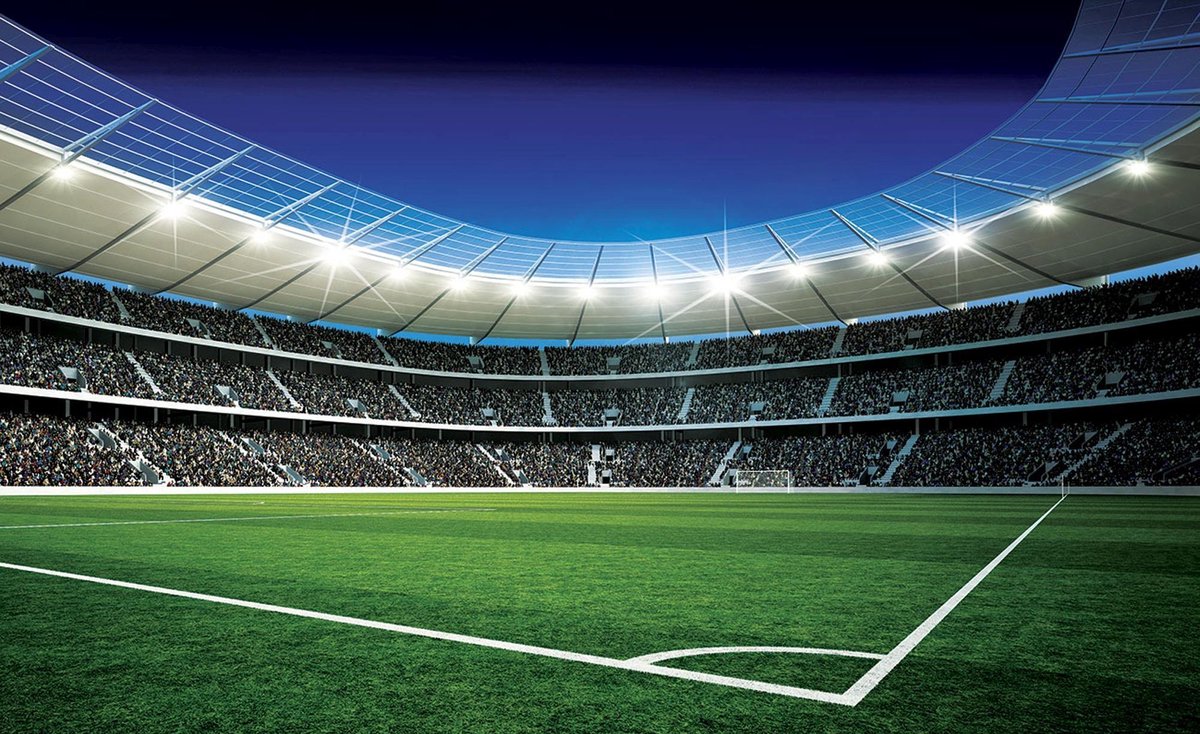 Fotobehang Vliesbehang Voetbalstadion Corner  - 152 x 104 cm cm