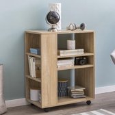 Nancy's bijzettafel beige - Salontafel - Keukenrek - Kast op wielen - 60 x 35 x 75 cm