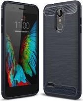 LG K8 2018 - Geborstelde TPU Cover - Blauw