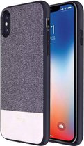 iPhone X - Shock Fabric Case - Grijs / Wit