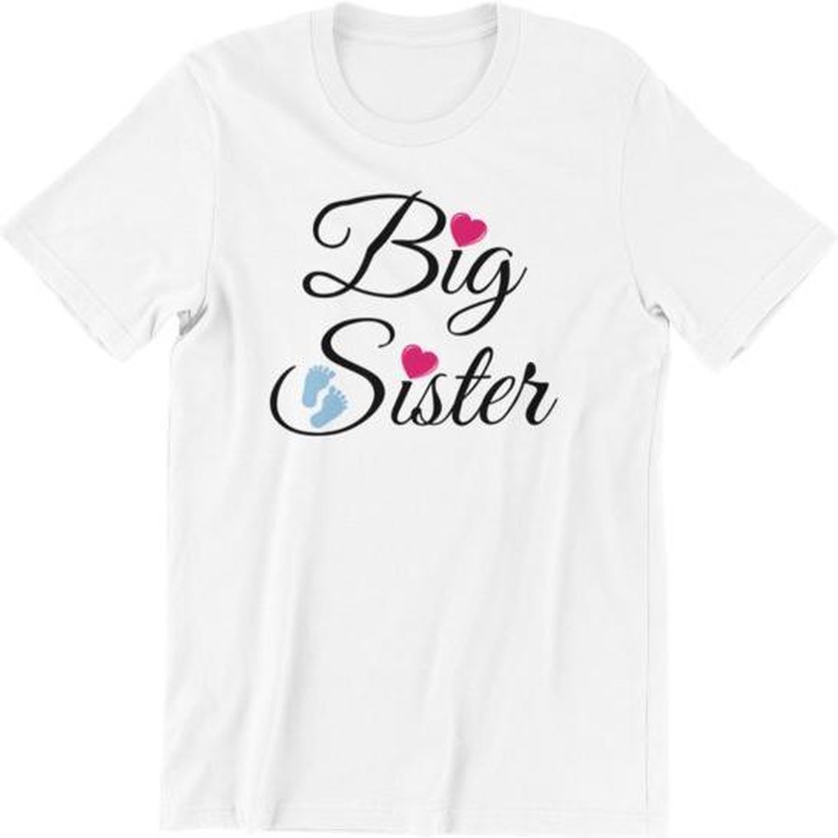 Passie voor stickers Kinder T-shirt 6jr: Big Sister - Grote Zus - wit