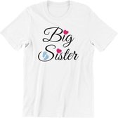 Passie voor stickers Kinder T-shirt 6jr: Big Sister - Grote Zus - wit