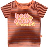 Smitten Organic - You Can' Stripes Katoen T-Shirt - Living coral