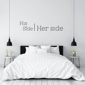 Slaapkamer muursticker His side, Her side - Zwart | Muurstickers slaapkamer | Stickers muur | Muursticker tekst | Topkwaliteit!