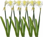 5x Witte Narcissus/narcis kunstbloem 50 cm - Kunstbloemen boeketten -  Pasen/voorjaar versiering/decoratie