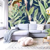 Behang Tropical Chic navy 420 x 280 cm (b x h)