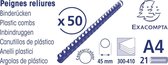 Doos van 50 plastic spiraal inbindruggen 45 mm - A4, Wit