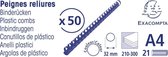 Doos van 50 plastic spiraal inbindruggen 32 mm - A4, Wit