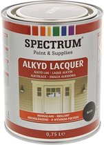 Spectrum hoogglans lak Zwart - 0,75 liter - alkydlak Zwart