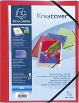 25x Kreacover® elastomap met 3 kleppen - ondoorschijnende PP 5/10de- A4, Rood