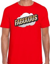 Fabulous fun tekst t-shirt voor heren rood in 3D effect S