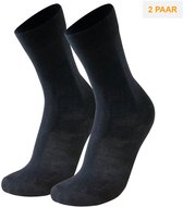Soga - 2-Pack - Core-Spun Merino - Versterkte Hielteen - Heren / Dames - zwart - 43-45 - S15