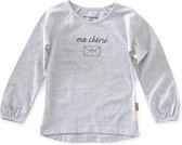 Little Label - baby meisjes t-shirt lange mouw - grey mel - maat: 92 - bio-katoen