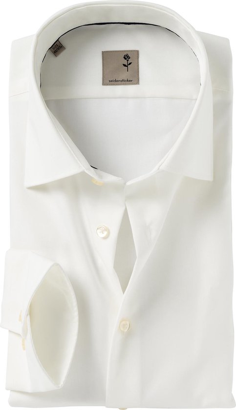 Seidensticker shaped fit overhemd - beige - Strijkvrij - Boordmaat: 40