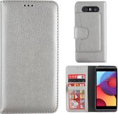 Wallet Case PU voor LG Q8 in Zilver