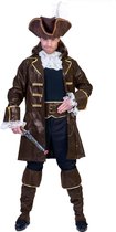 Funny Fashion - Piraat & Viking Kostuum - Piraat Pecunia Kostuum Man - Bruin - Maat 52-54 - Carnavalskleding - Verkleedkleding