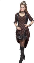 Wilbers - Steampunk Kostuum - Fantasy Steampunk - Vrouw - bruin - Maat 44 - Carnavalskleding - Verkleedkleding