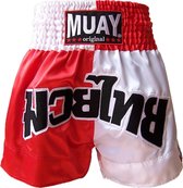 Muay Red / White Blocked Thai Short - Rood / Wit - XL